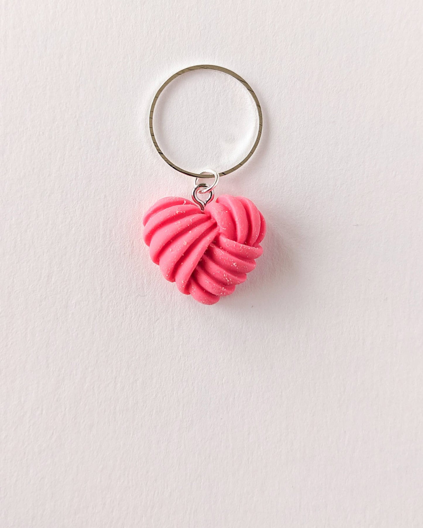 marqueur de maille coeur rose