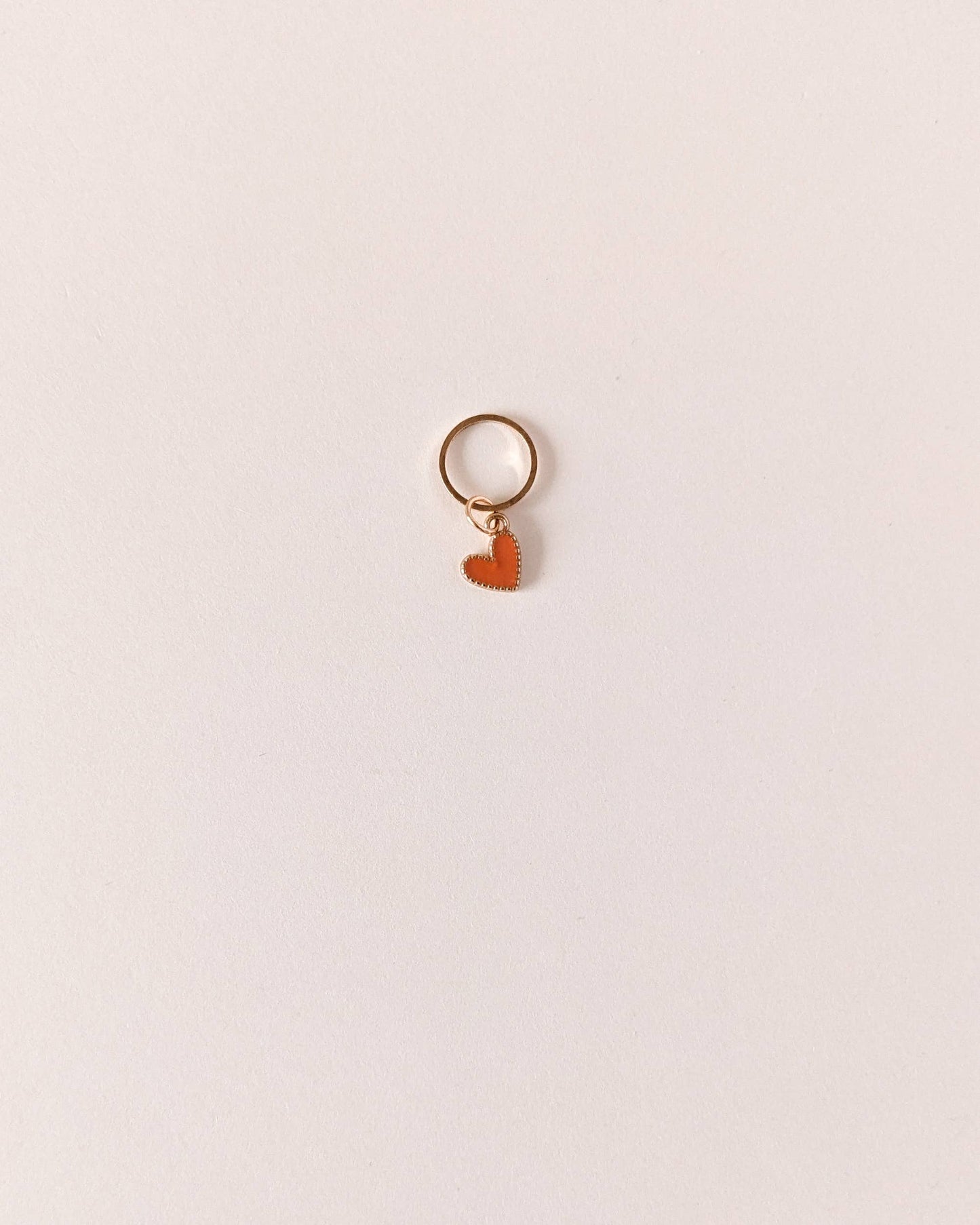 marqueur de maille coeur orange