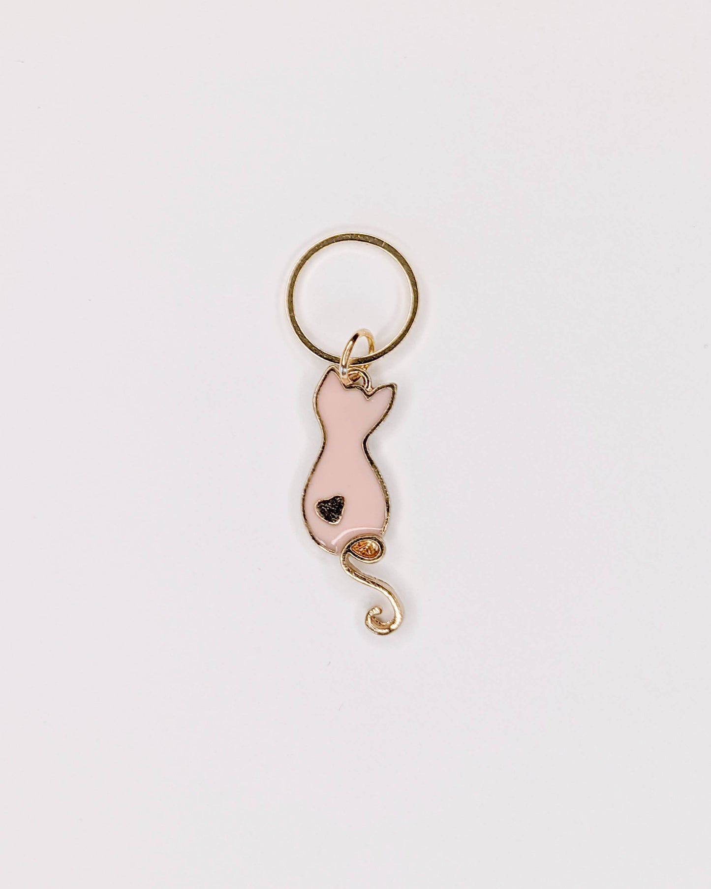 marqueur de maille chat rose et blanc
