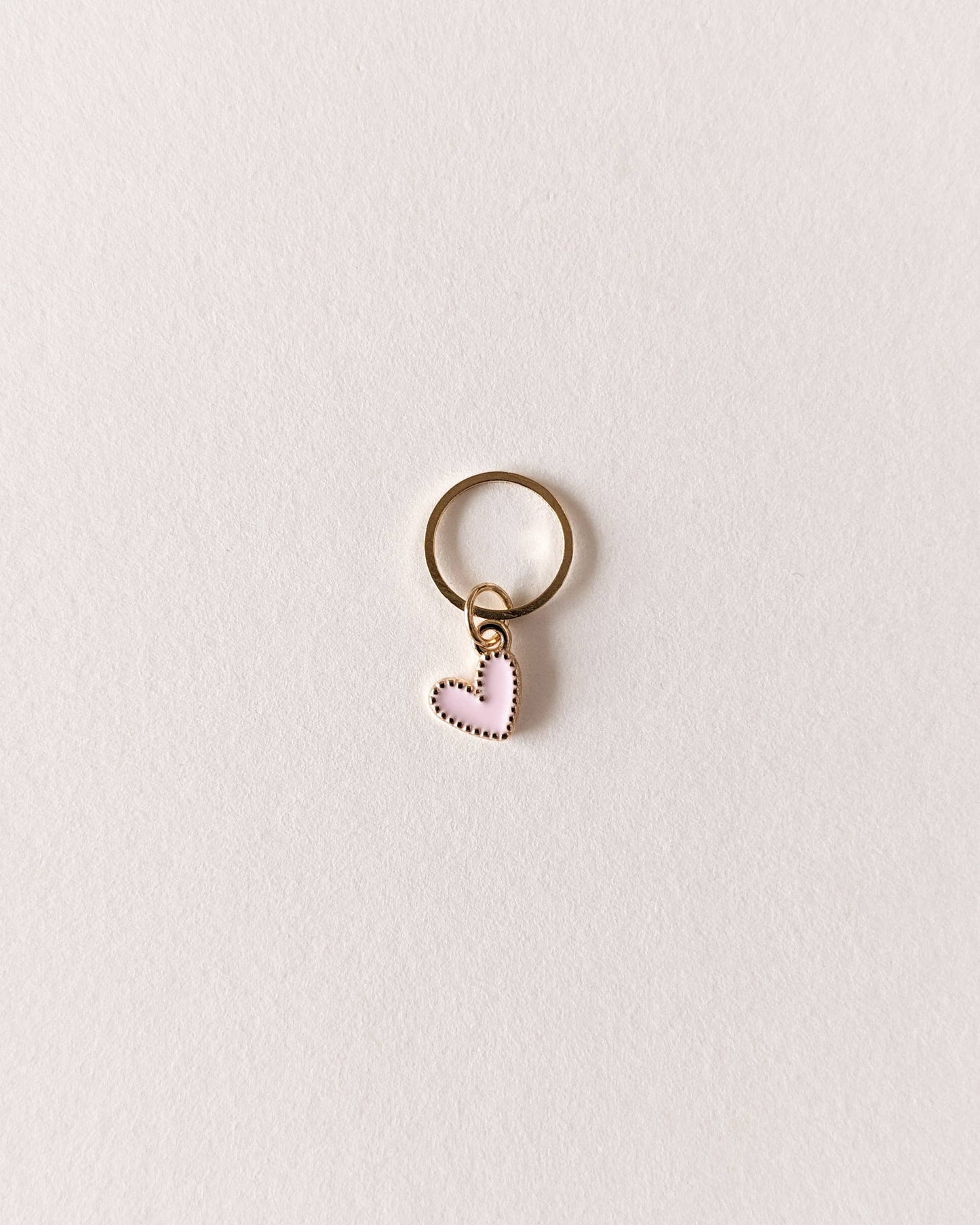 marqueur de maille coeur rose pale