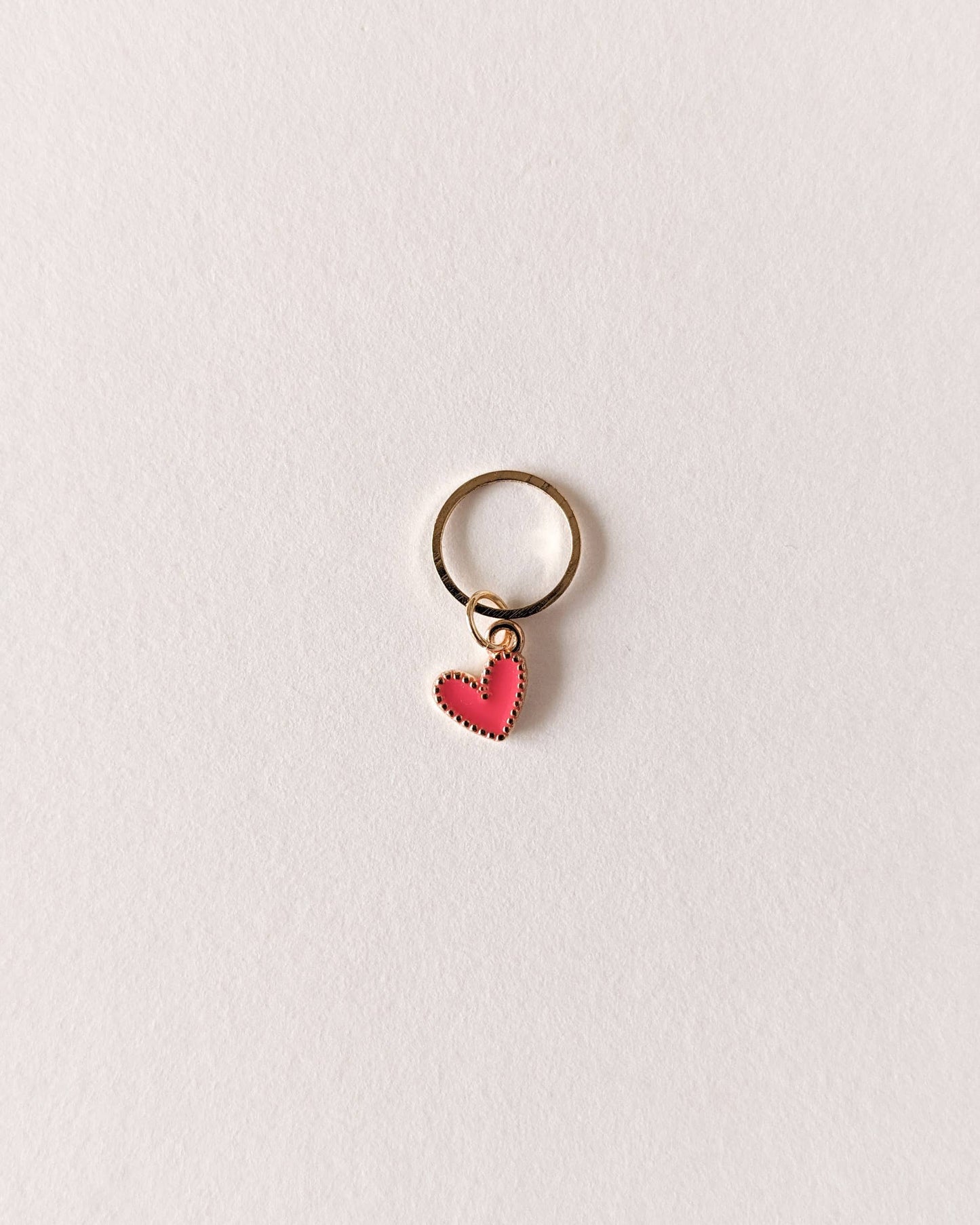 marqueur de maille coeur rose