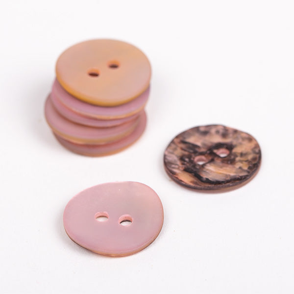 bouton nacre rose clair 15mm