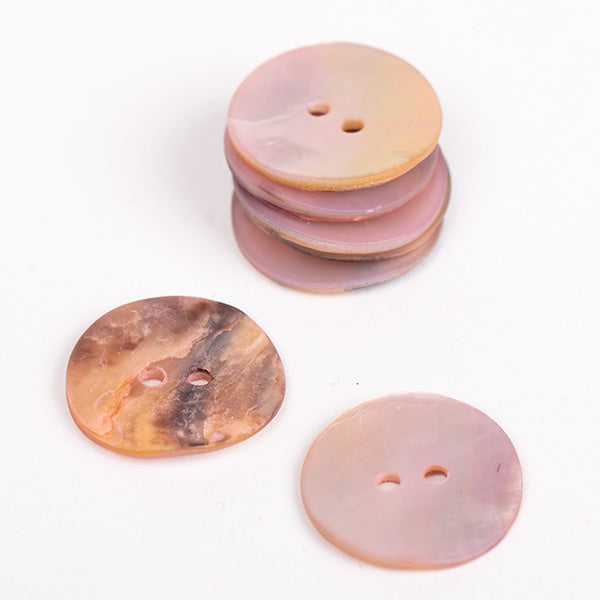 bouton nacre rose clair 20mm