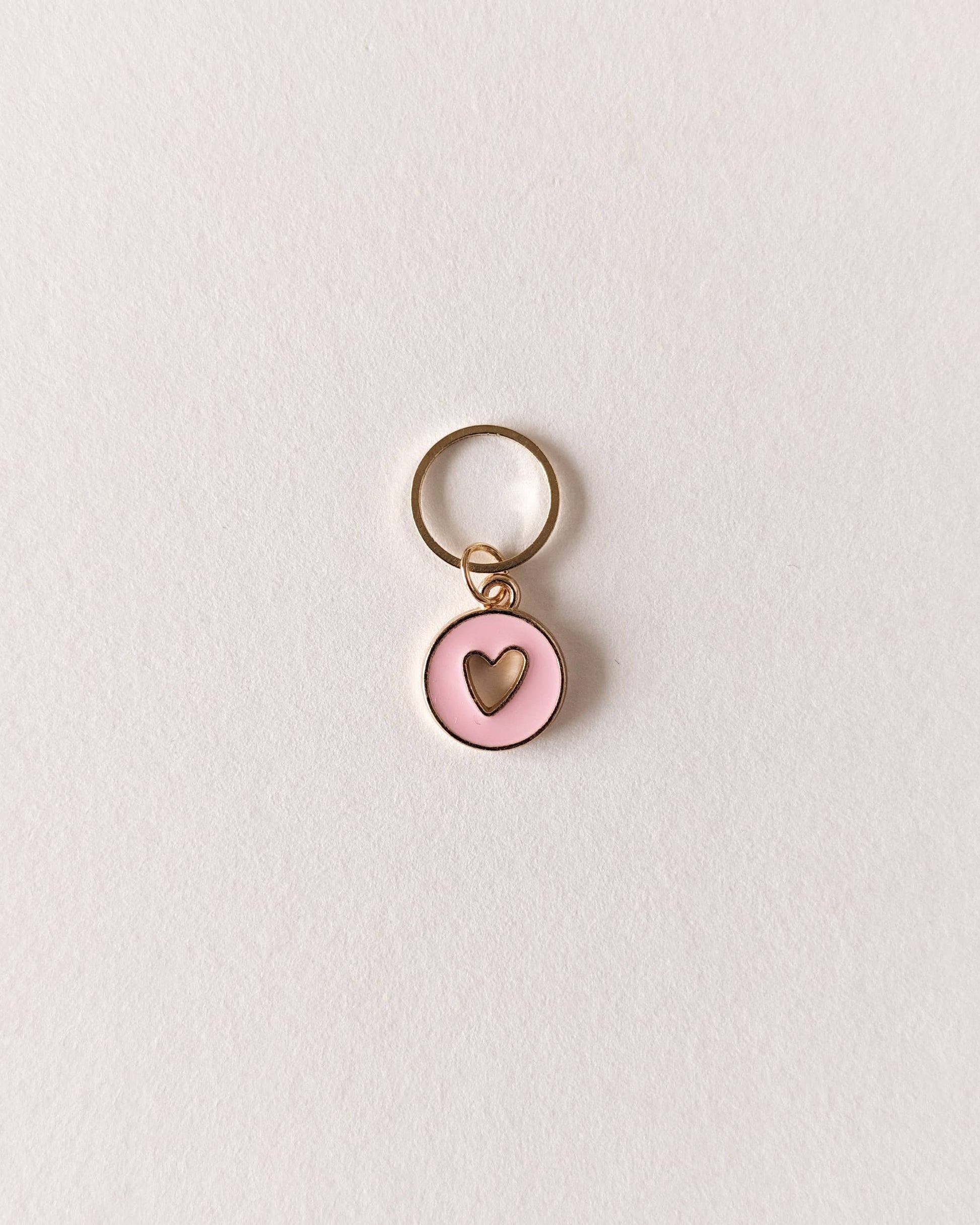 marqueur de maille coeur rose pale
