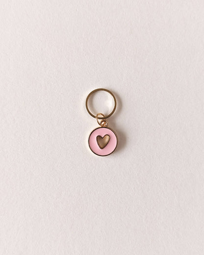 marqueur de maille coeur rose pale
