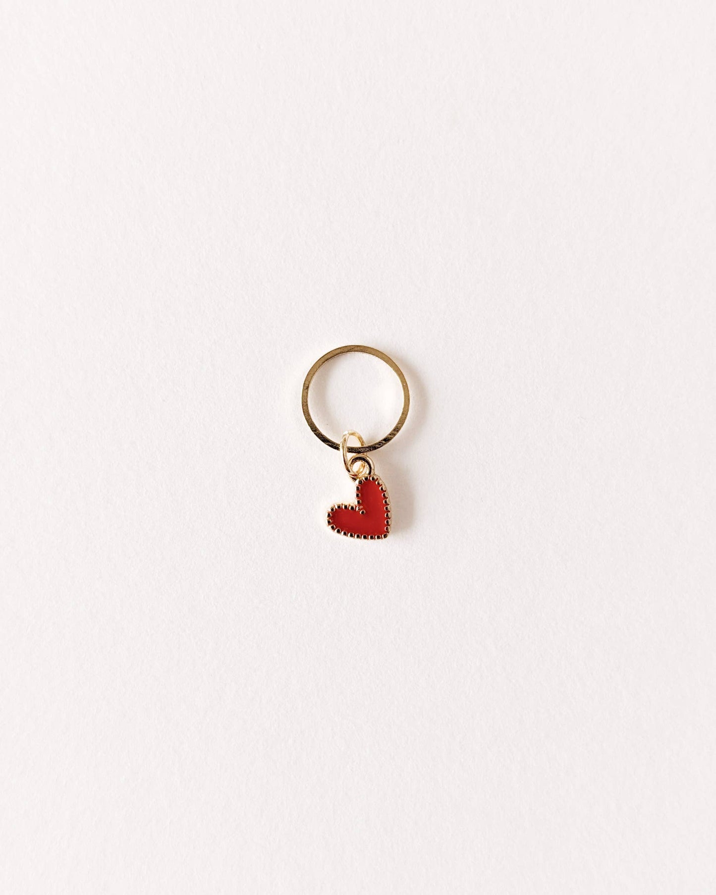 marqueur de maille coeur rouge