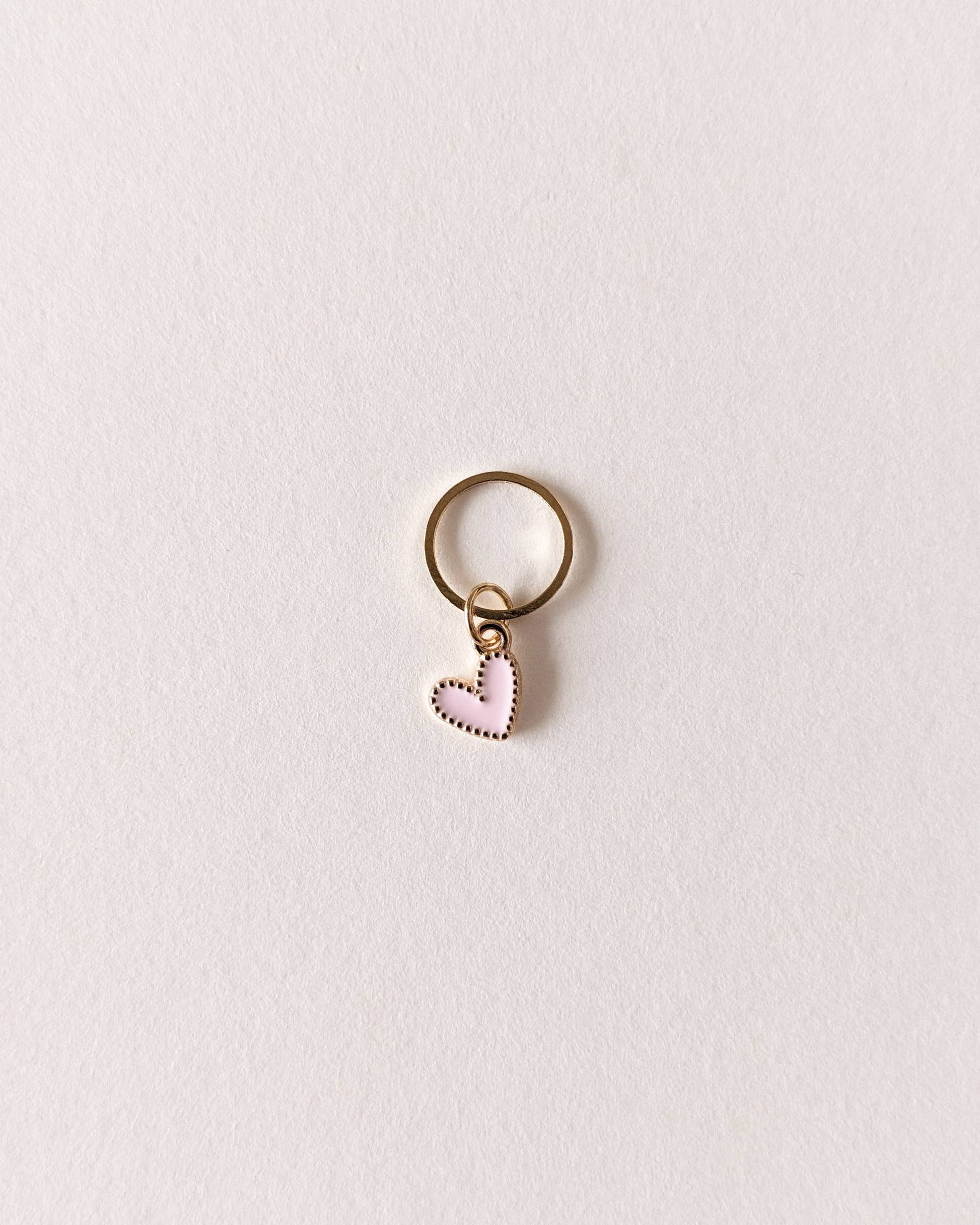 marqueur de maille coeur rose pale