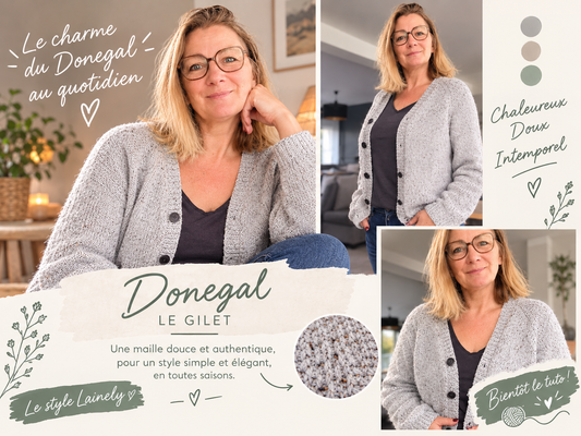 Patron Gilet DONEGAL - fichier pdf, pas d'envoi de produit