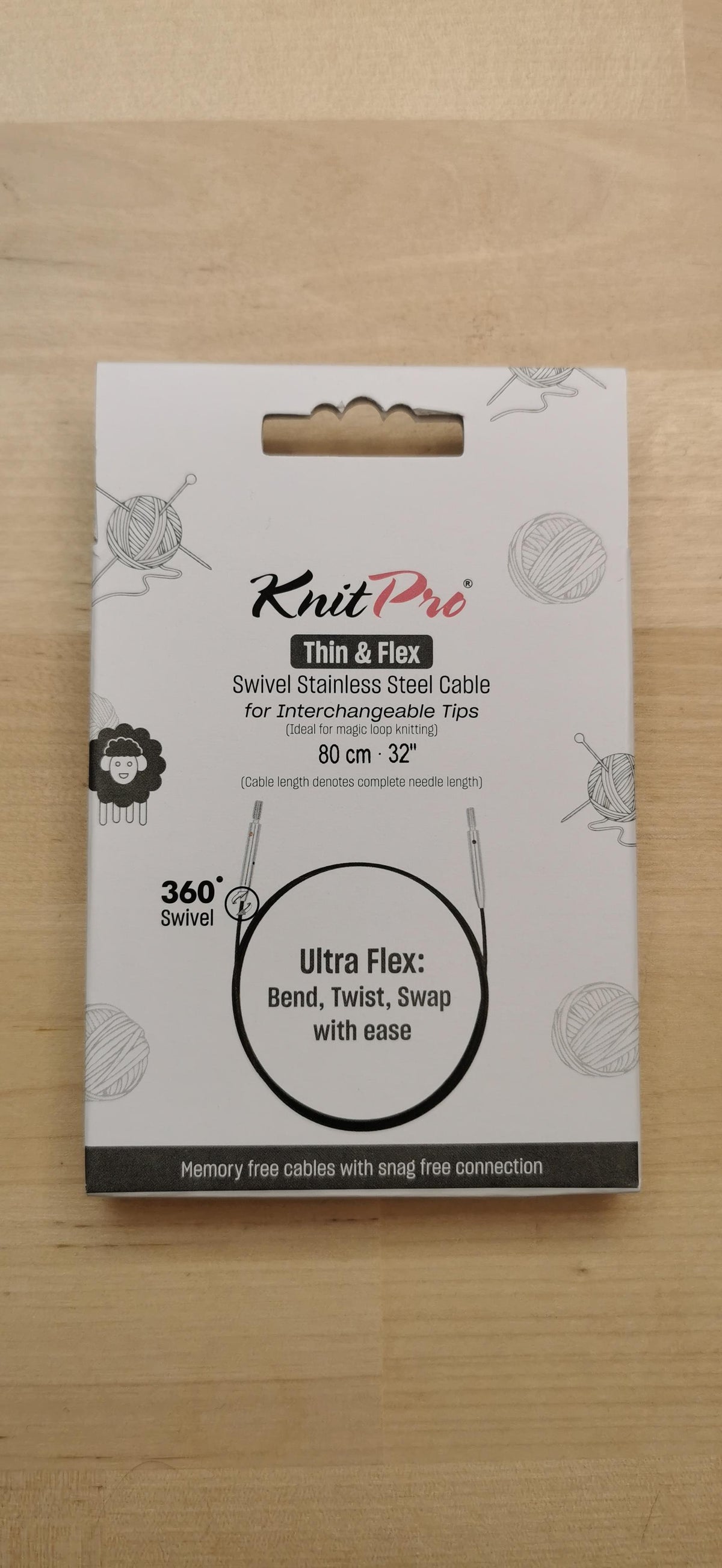 KP10594 knit pro thin and flex 80cm