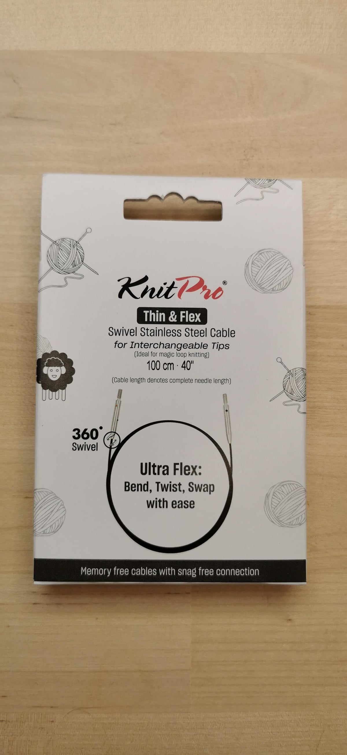 KP10595 knit pro thin and flex 100cm