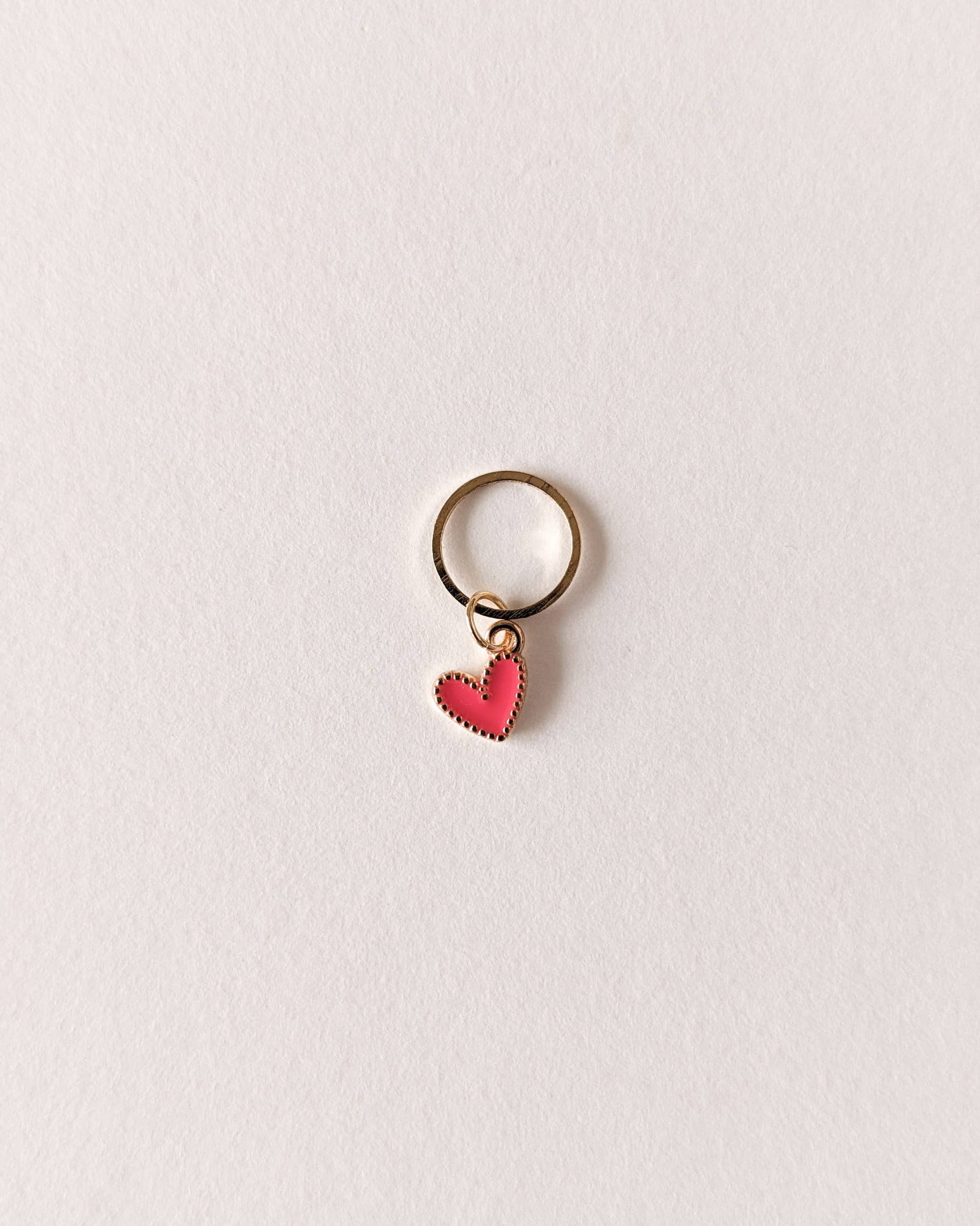 marqueur de maille coeur rose