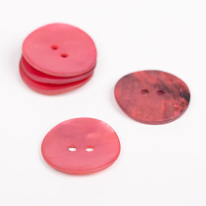bouton nacre rouge 20mm