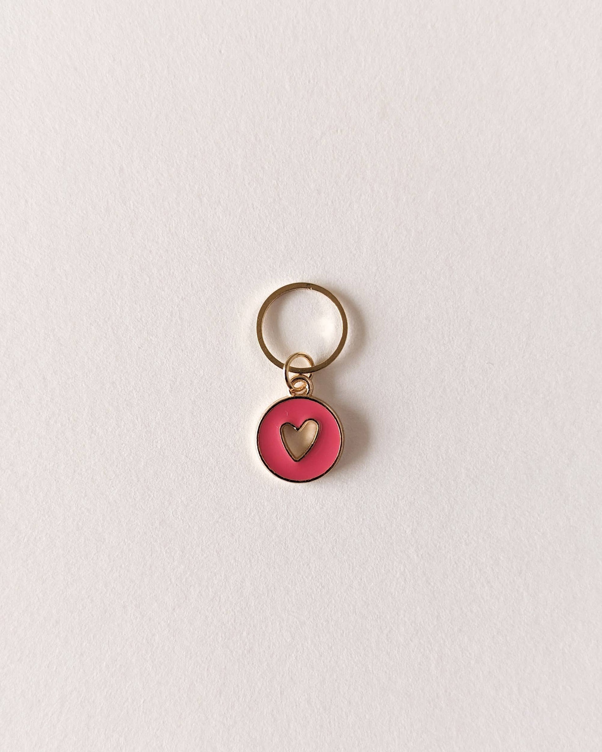 marqueur de maille coeur rose