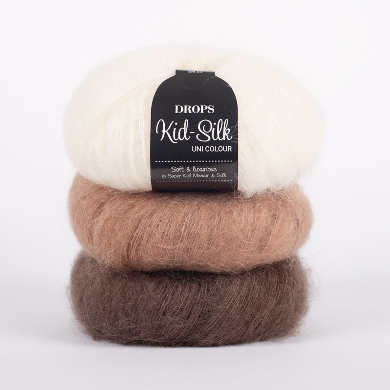 drops kid silk blanc beige brun