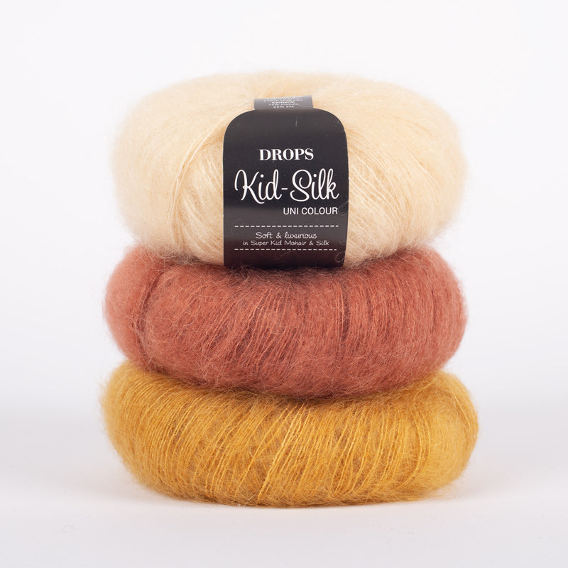 drops kid silk jaune rouille vanille