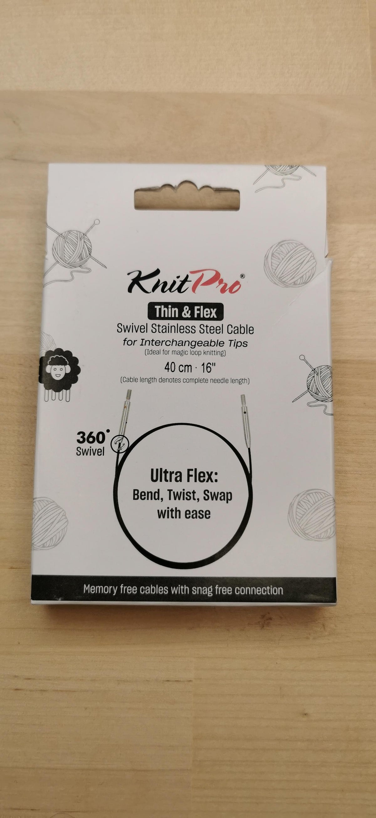 kp10591 cable thin and flex knit pro 40cm